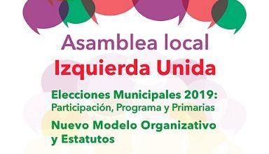Photo of Asamblea local sobre las próximas elecciones municipales y el nuevo modelo organizativo de IU