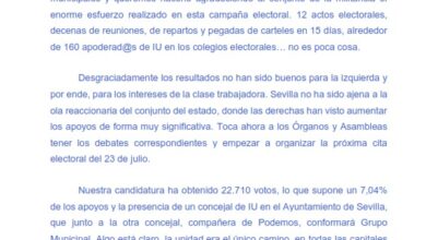 Photo of ¡Gracias! Carta de Ismael Sánchez a la militancia de Izquierda Unida tras las elecciones municipales